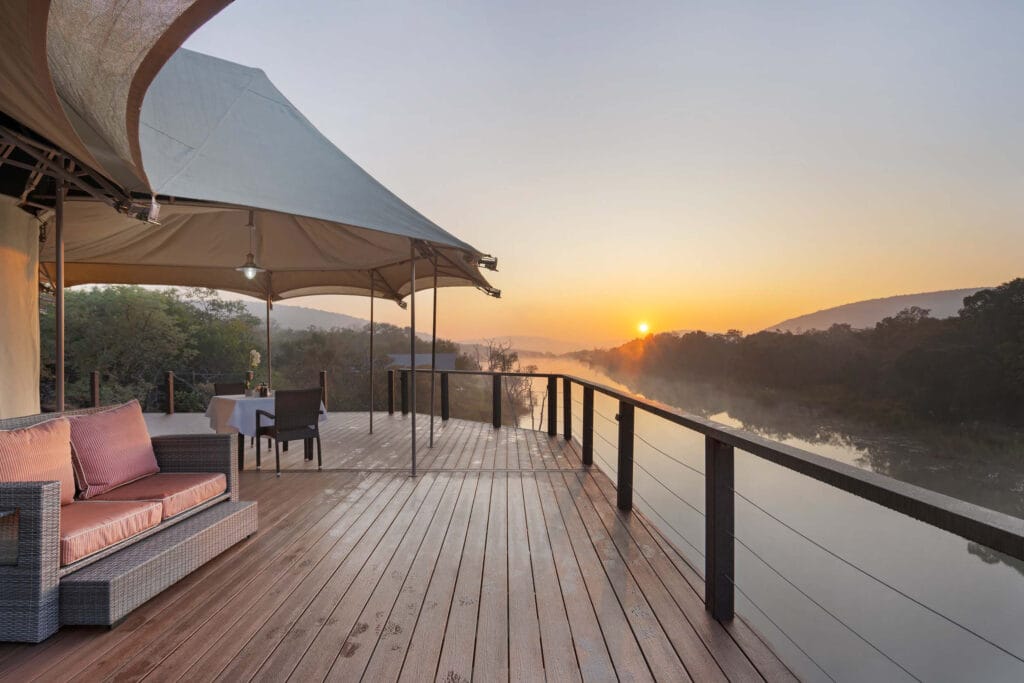 lake view from a hippo lakes buffalo tent