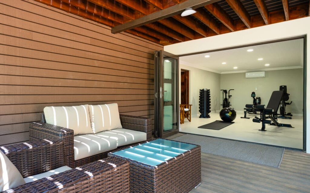 Hippo Lakes safari lodge gym in South Africa