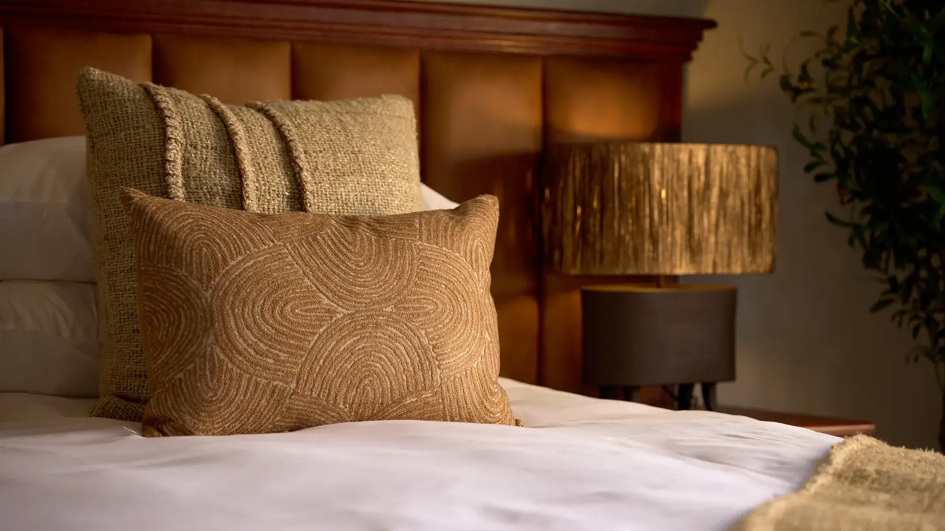 Cushions and headboard detail