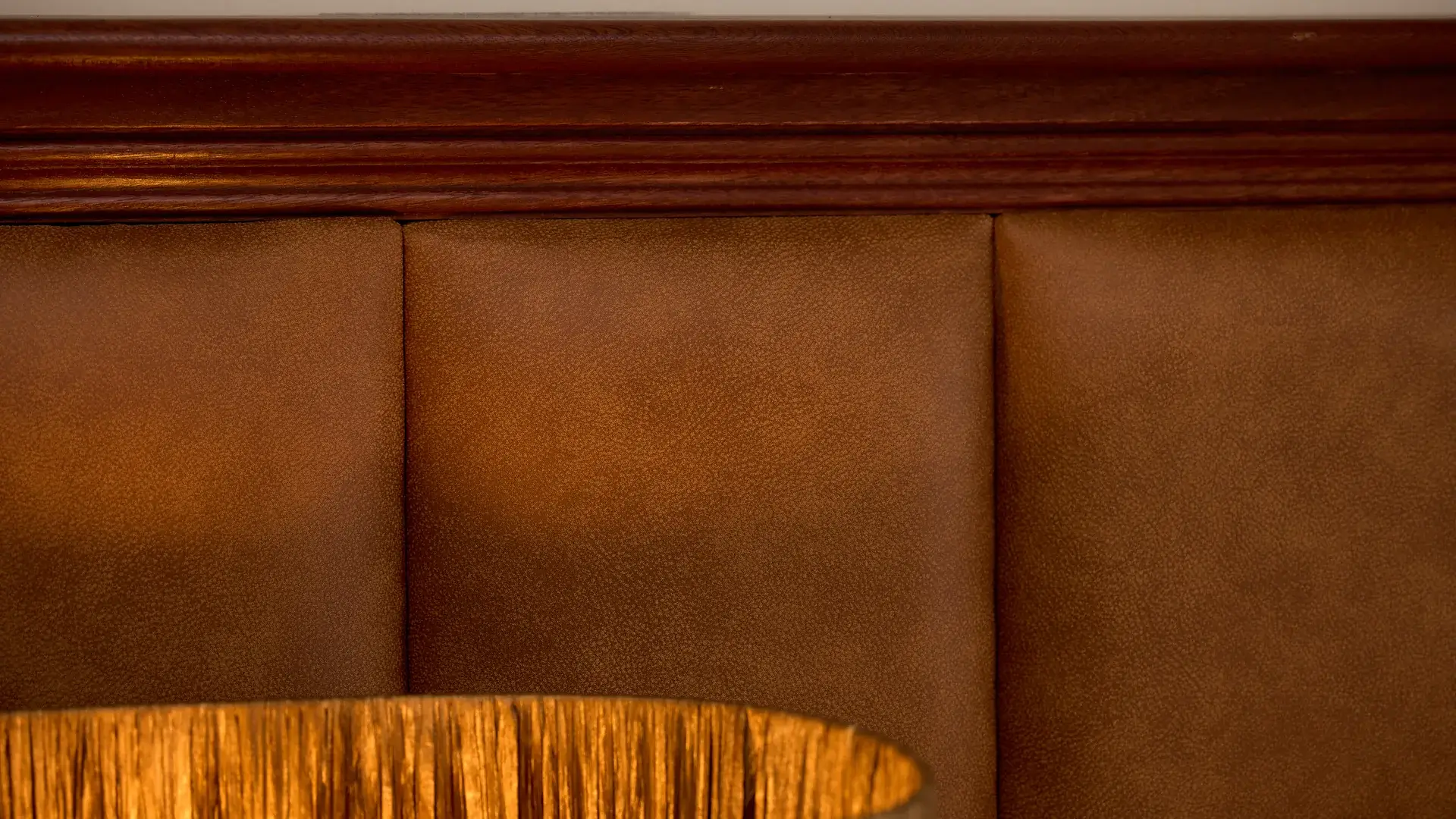 Leather headboard detail